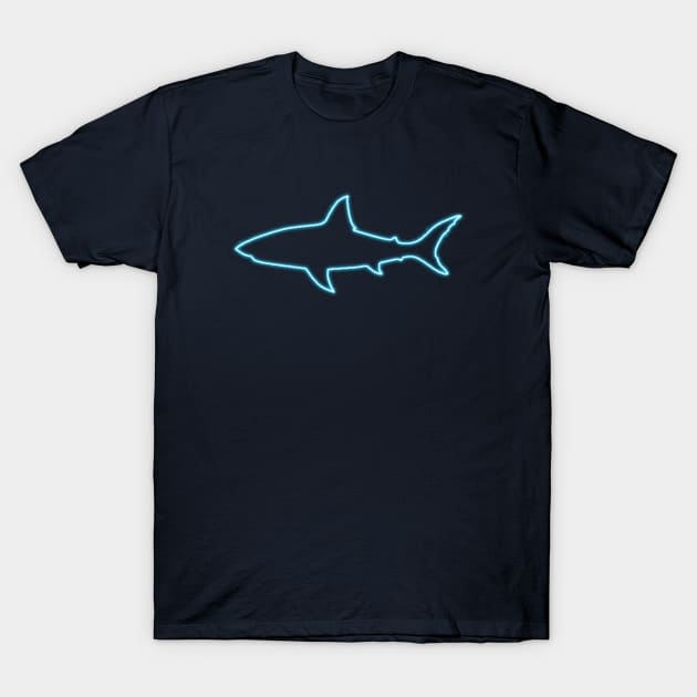 Neon Great White Shark T-Shirt by Bigfinz